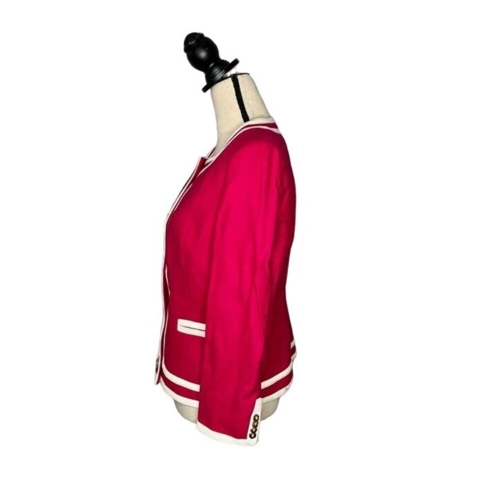 Pendleton Pink White Striped Button Front Long Sl… - image 4